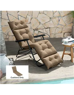 Outsunny Sun Lounger Cushions Only, 190x56x10cm Garden Lounge Chair Cushions, UPF20+ 220gsm Fabric, Thick Sunbed Replacement Pad 2