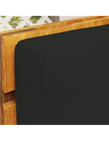 Outsunny Two Piece Seat Pallet and Back Cushions - Black