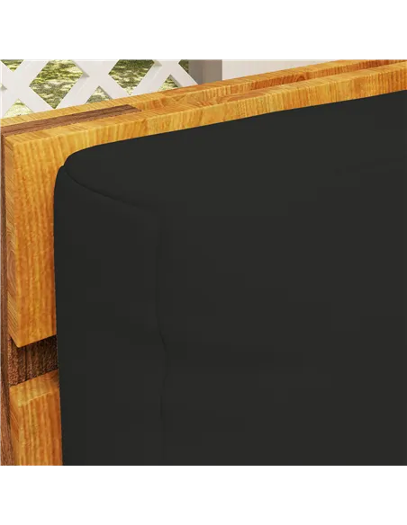 Outsunny Two Piece Seat Pallet and Back Cushions - Black