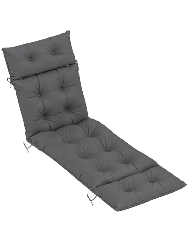 Outsunny Sun Lounger Cushions Only, 190x56x10cm Garden Lounge Chair Cushions, UPF20+ 220gsm Fabric, Thick Sunbed Replacement Pad