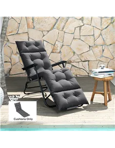 Outsunny Sun Lounger Cushions Only, 190x56x10cm Garden Lounge Chair Cushions, UPF20+ 220gsm Fabric, Thick Sunbed Replacement Pad 2