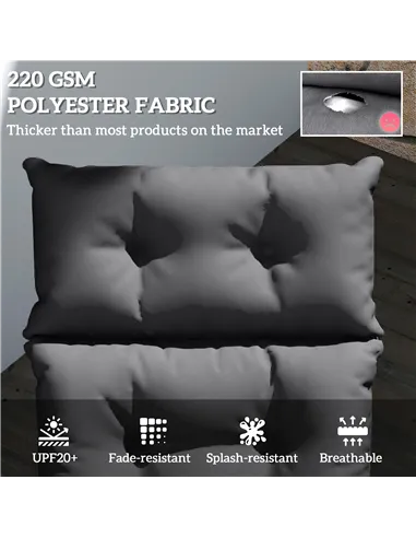 Outsunny Sun Lounger Cushions Only, 190x56x10cm Garden Lounge Chair Cushions, UPF20+ 220gsm Fabric, Thick Sunbed Replacement Pad