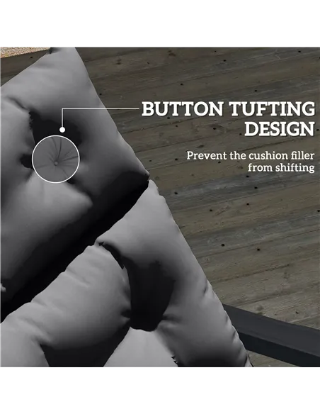 Outsunny Sun Lounger Cushions Only, 190x56x10cm Garden Lounge Chair Cushions, UPF20+ 220gsm Fabric, Thick Sunbed Replacement Pad