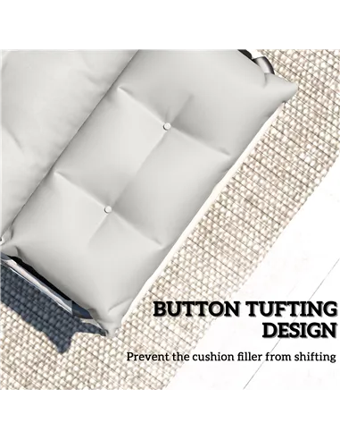 Outsunny Set of Two 190 x 56cm Sun Lounger Cushions - Light Grey