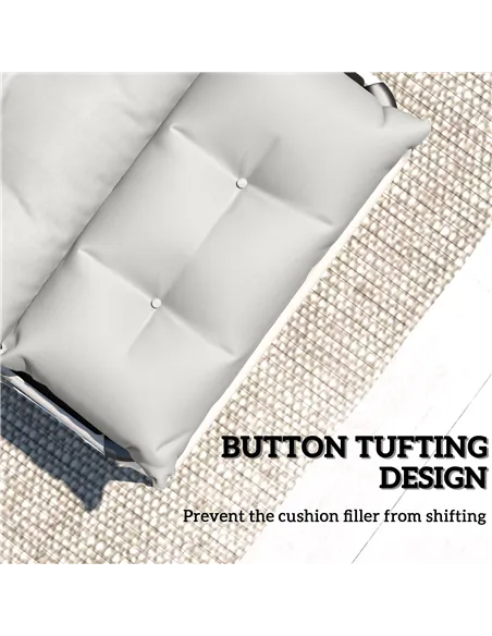 Outsunny Set of Two 190 x 56cm Sun Lounger Cushions - Light Grey