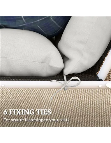 Outsunny Set of Two 190 x 56cm Sun Lounger Cushions - Light Grey