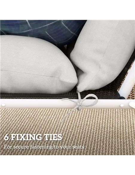 Outsunny Set of Two 190 x 56cm Sun Lounger Cushions - Light Grey