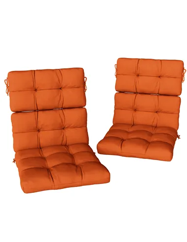 Outsunny Set of Two Padded Outdoor Seat Cushions - Orange