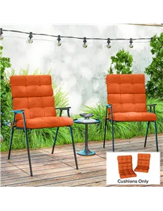 Outsunny Set of Two Padded Outdoor Seat Cushions - Orange 2