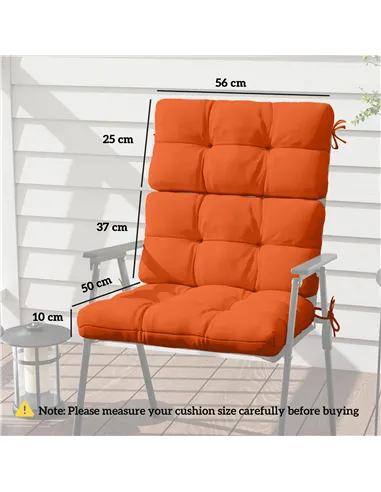 Outsunny Set of Two Padded Outdoor Seat Cushions - Orange