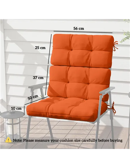 Outsunny Set of Two Padded Outdoor Seat Cushions - Orange