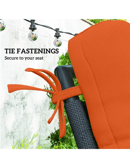 Outsunny Set of Two Padded Outdoor Seat Cushions - Orange