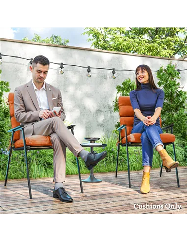 Outsunny Set of Two Padded Outdoor Seat Cushions - Orange