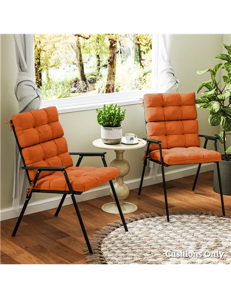 Outsunny Set of Two Padded Outdoor Seat Cushions - Orange