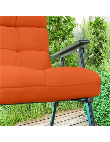 Outsunny Set of Two Padded Outdoor Seat Cushions - Orange