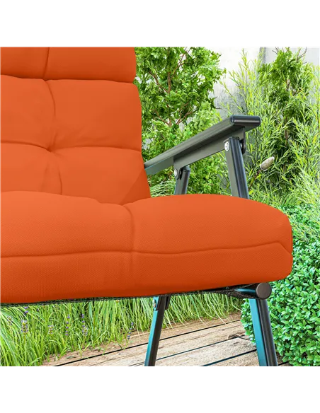 Outsunny Set of Two Padded Outdoor Seat Cushions - Orange