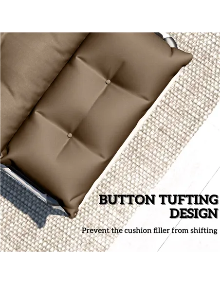 Outsunny Set of Two 190 x 56cm Sun Lounger Cushions - Khaki