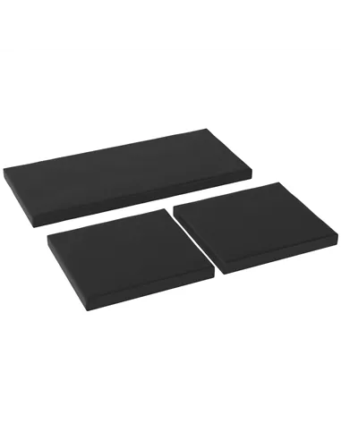 Outsunny Outdoor Seat Cushion Pads for Rattan Furniture, 3 PCs Garden Furniture Cushions, Black