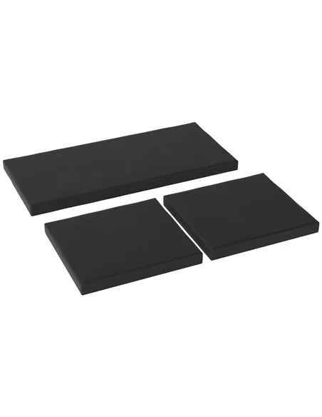 Outsunny Outdoor Seat Cushion Pads for Rattan Furniture, 3 PCs Garden Furniture Cushions, Black