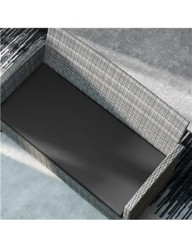 Outsunny Outdoor Seat Cushion Pads for Rattan Furniture, 3 PCs Garden Furniture Cushions, Black