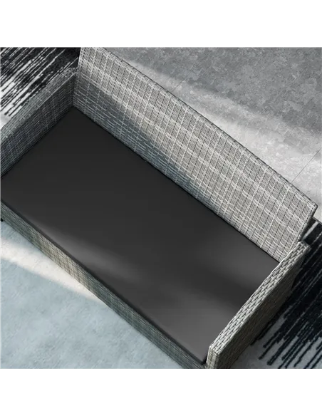 Outsunny Outdoor Seat Cushion Pads for Rattan Furniture, 3 PCs Garden Furniture Cushions, Black