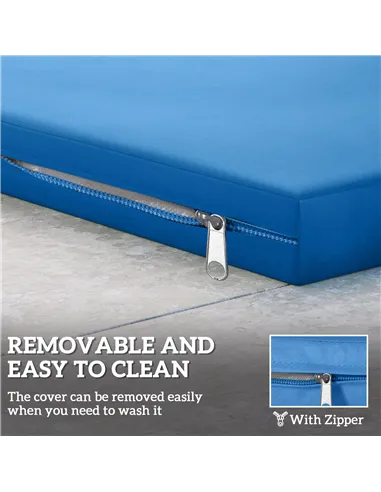 Outsunny Outdoor Seat Cushion Pads for Rattan Furniture, 3 PCs Garden Furniture Cushions,  Sky Blue