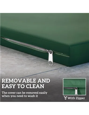 Outsunny Outdoor Seat Cushion Pads for Rattan Furniture, 3 PCs Garden Furniture Cushions, Green