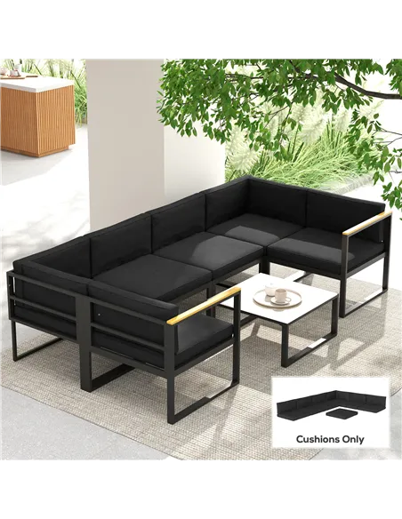 Outsunny Set of 14 Dining Set Cushions - Black