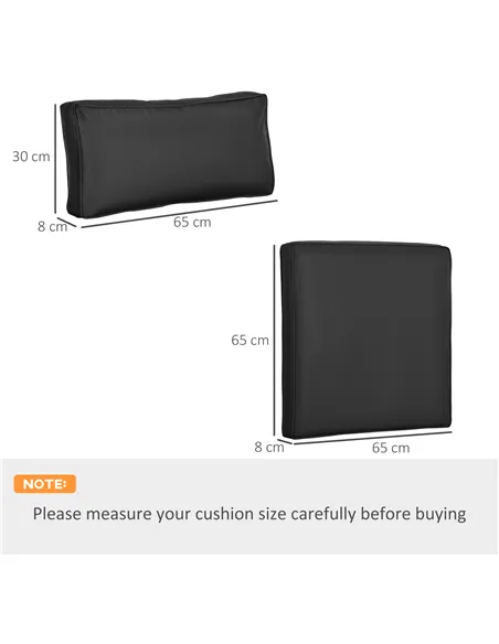 Outsunny Set of 14 Dining Set Cushions - Black