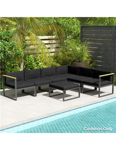 Outsunny Set of 14 Dining Set Cushions - Black