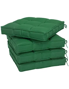 Outsunny Set of 4 42 x 42cm Outdoor Seat Cushions - Green