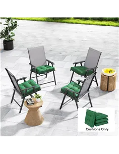 Outsunny Set of 4 42 x 42cm Outdoor Seat Cushions - Green 2