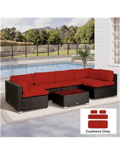 Outsunny Set of 14 Outdoor Cushion Covers - Red 2