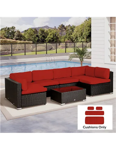 Outsunny Set of 14 Outdoor Cushion Covers - Red