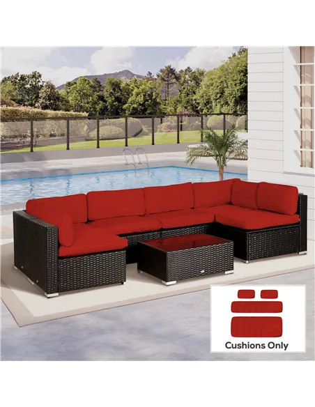 Outsunny Set of 14 Outdoor Cushion Covers - Red