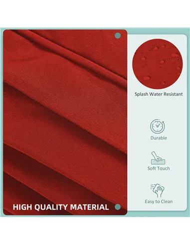 Outsunny Set of 14 Outdoor Cushion Covers - Red