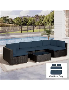 Outsunny Set of 14 Mixed Cushion Covers - Blue 2