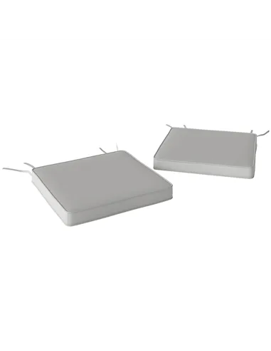Outsunny Set of Two 45 x 45cm Garden Seat Cushions - Light Grey