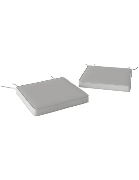 Outsunny Set of Two 45 x 45cm Garden Seat Cushions - Light Grey