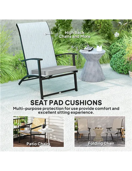 Outsunny Set of Two 45 x 45cm Garden Seat Cushions - Light Grey