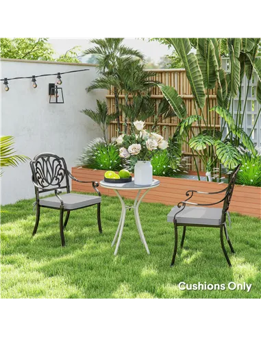 Outsunny Set of Two 45 x 45cm Garden Seat Cushions - Light Grey