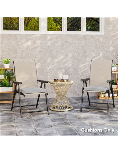 Outsunny Set of Two 45 x 45cm Garden Seat Cushions - Light Grey