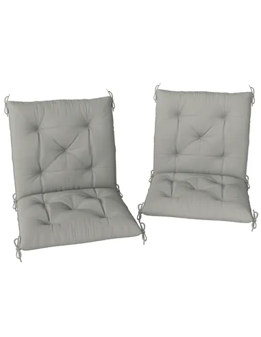 Outsunny Set of Two Outdoor Seat Cushions - Light Grey