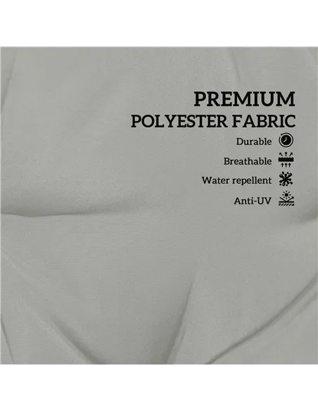 Outsunny Set of Two Outdoor Seat Cushions - Light Grey