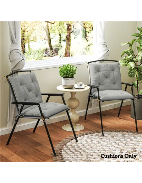 Outsunny Set of Two Outdoor Seat Cushions - Light Grey