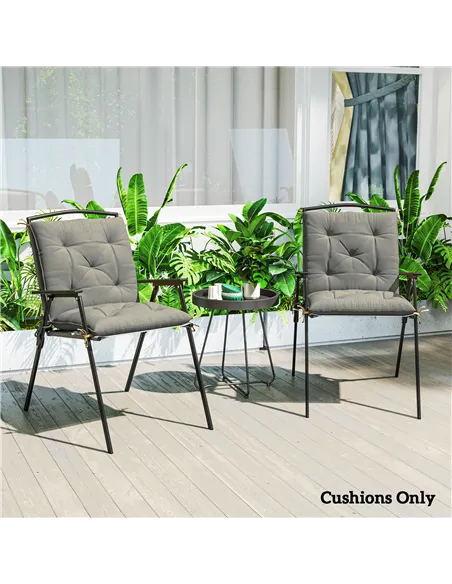 Outsunny Set of Two Outdoor Seat Cushions - Light Grey