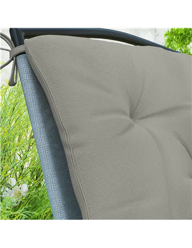 Outsunny Set of Two Outdoor Seat Cushions - Light Grey