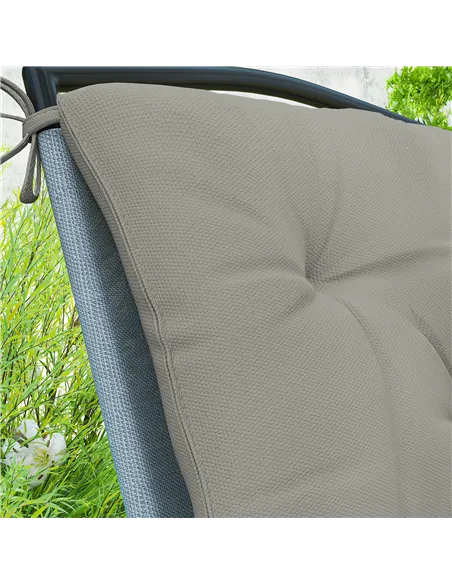 Outsunny Set of Two Outdoor Seat Cushions - Light Grey