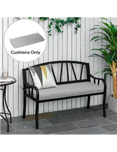 Outsunny 2 Seater Garden Bench Cushion -Light Grey 2
