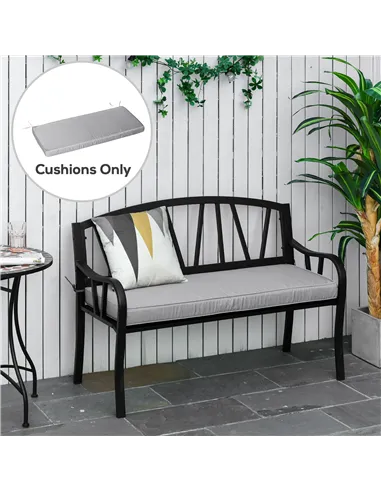 Outsunny 2 Seater Garden Bench Cushion -Light Grey